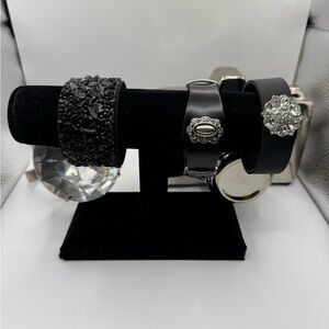 Lot of 3 Black‎ Fashion Bracelets NEW